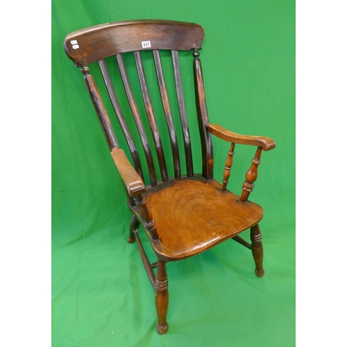 497 - Elm slat back armchair