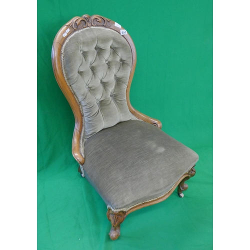 498 - Victorian button back nursing chair