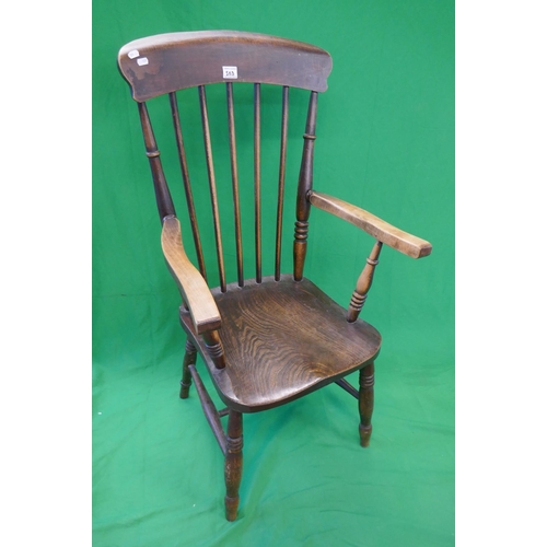 503 - Ash and elm stick back armchair