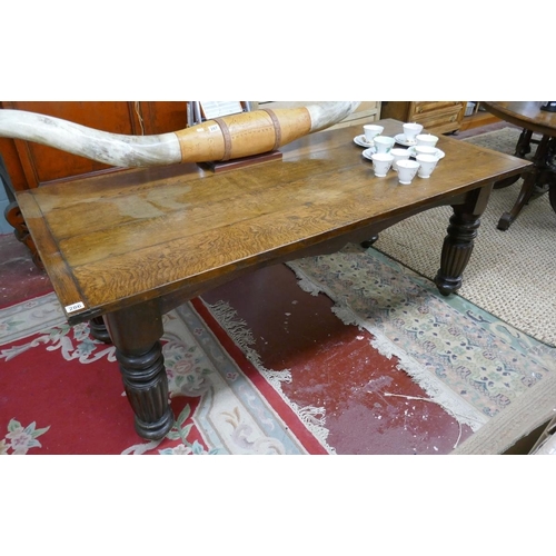 512 - Victorian oak plank top table - Approx. L: 188cm x W: 82cm x H: 72cm