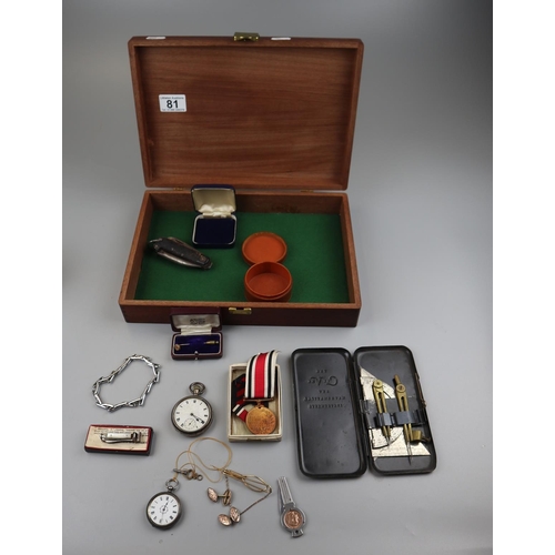 81 - Trinkets to include silver pocket watch