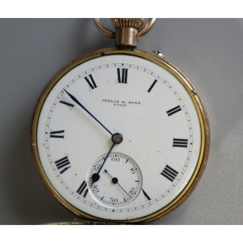 56 - Gold pocket watch by Inglis & Sons in working order