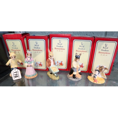 116 - 5 Royal Doulton Bunnykins figures with original boxes