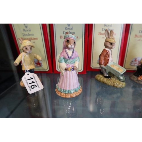 116 - 5 Royal Doulton Bunnykins figures with original boxes