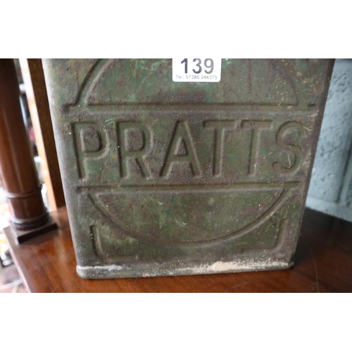 139 - Vintage Pratts oil can