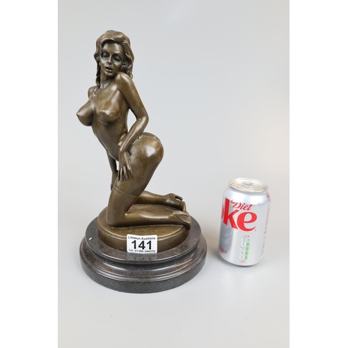 141 - Very erotic nude bronze on marble base - Approx. height 30cm