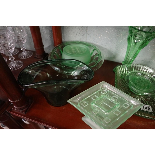 149 - Collection of green glass
