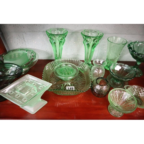 149 - Collection of green glass