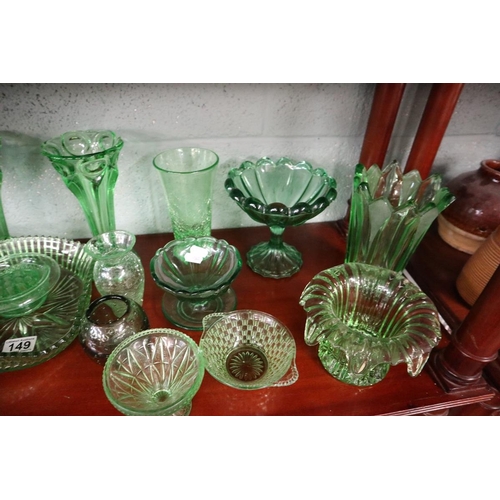 149 - Collection of green glass