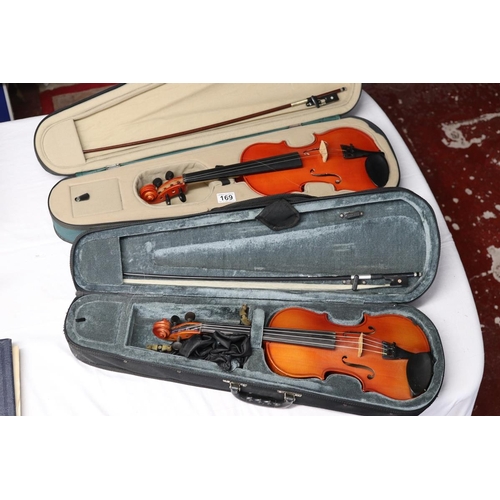 169 - 2 cased violins