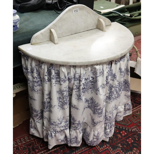 172 - Demi-lune marble top washstand