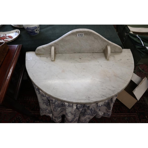 172 - Demi-lune marble top washstand
