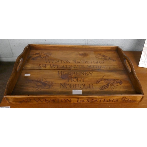 173 - Wooden advertising tray