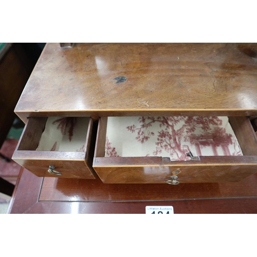 185 - Walnut vanity mirror with drawers to base