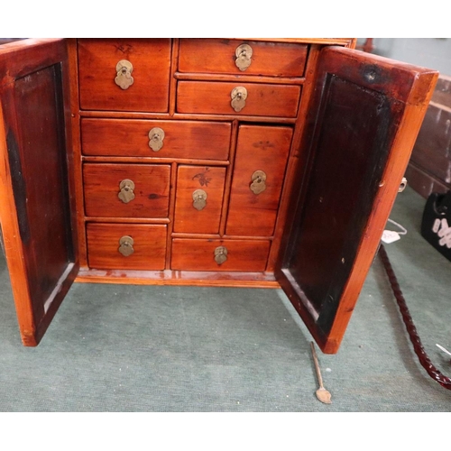 190 - Decorative Oriental collectors chest - Approx. size W:36cm D:33cm H:36cm