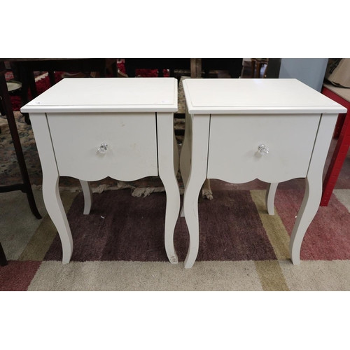 205 - Pair of painted bedside tables - Approx W:43 x D:35 x H:60