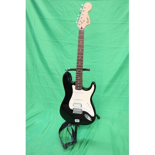 207 - Squire Fender Strat electric guitar & stand