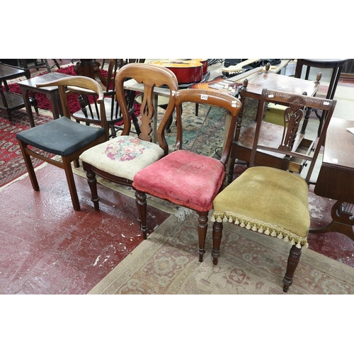 213 - 4 assorted chairs to include 3 Victorian examples