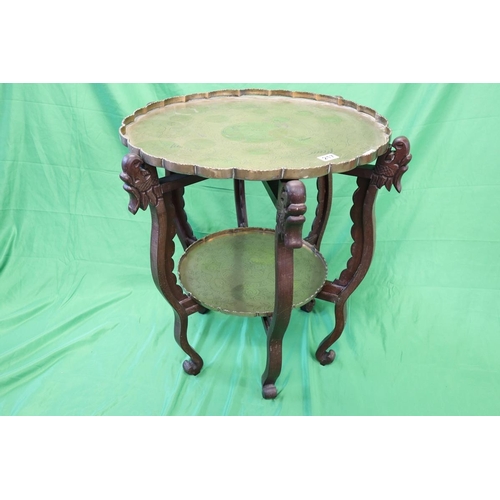 217 - 2 tier brass top Indian table