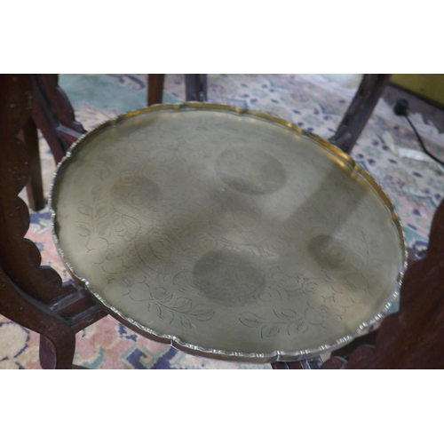 217 - 2 tier brass top Indian table