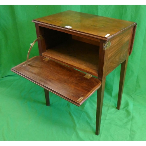 218 - Small mahogany drop leaf table with hidden draw