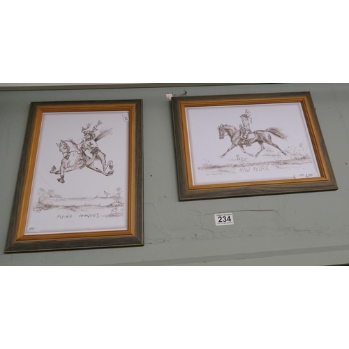 234 - Two equestrian prints by Lesley Bruce