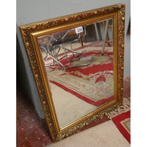 235 - Gilt framed mirror with bevelled glass