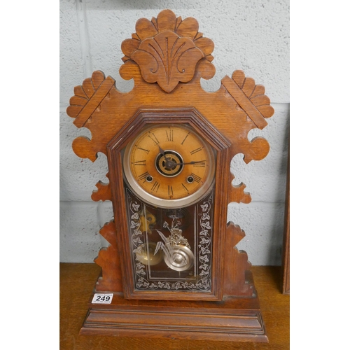 249 - Carved mantel clock