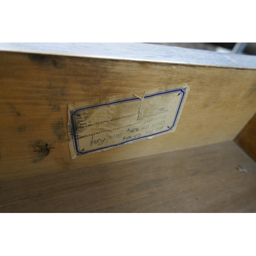 250 - Mid-century oak 2 drawer desk - Approx. size L:137cm D:76cm H:73cm