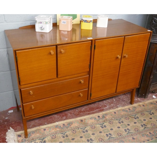 251 - Minty mid century teak library sideboard - Approx. size W:122cm D:47cm H:88cm