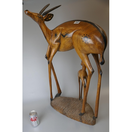 262 - Large contemporary carved deer study - Approx. height 90cm