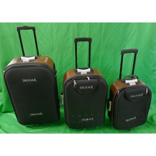 284 - Set of 3 suitcases marked Jaguar - as new