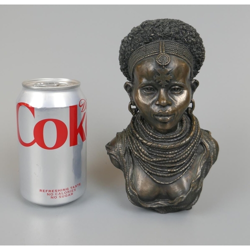 316 - Resin bust of African lady - Approx. height 18cm