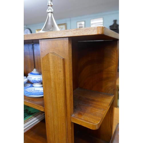 340 - Art Deco style mahogany book case - Approx. size W:116cm D:27cm H:140cm