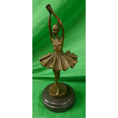 342 - Bronze ballerina on marble base - Approx. height 30cm