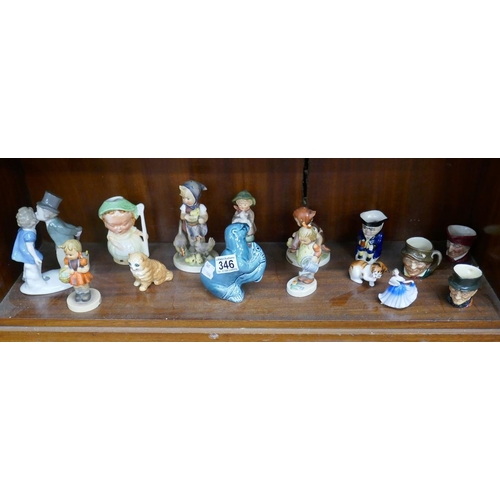 346 - Collection of figurines to include Goebel, Doulton and Lippelsdorf