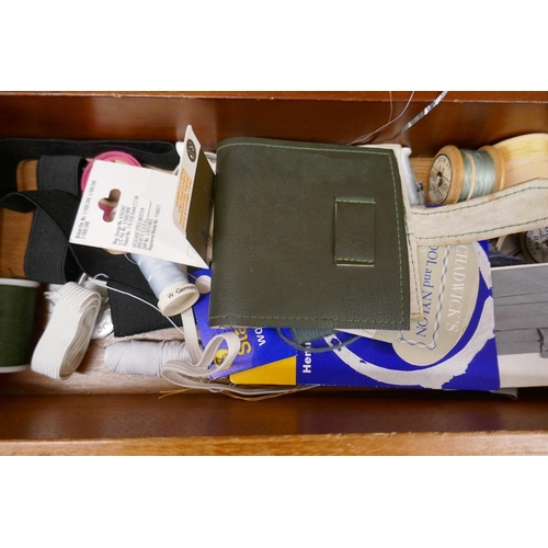 352 - Sewing box and contents
