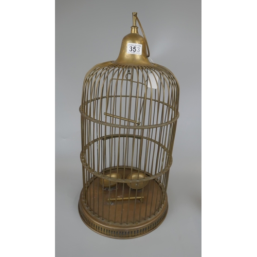 353 - Brass birdcage - Approx. height 57cm