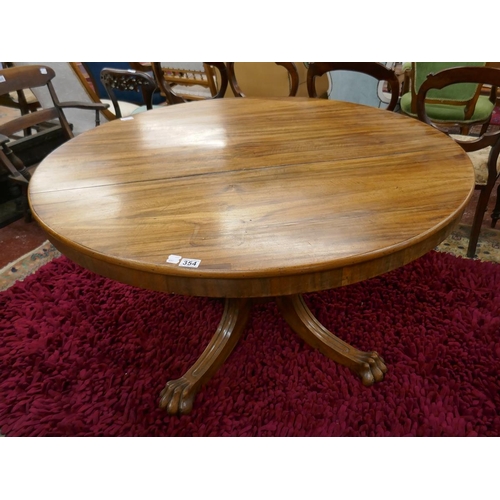 354 - Fine Regency mahogany round dining table - Approx D: 127cm x H: 72cm