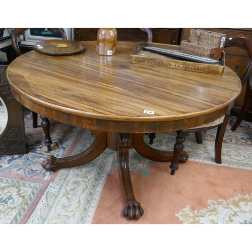 354 - Fine Regency mahogany round dining table - Approx D: 127cm x H: 72cm