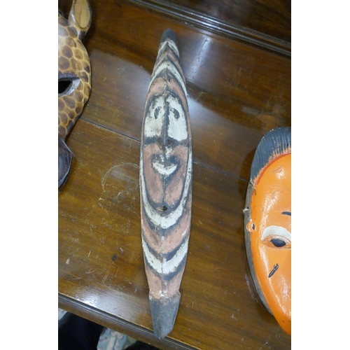364 - 6 wooden African tribal heads