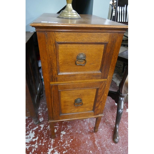 369 - Edwardian oak 2 drawer filling cabinet - Approx W: 45cm x D: 59cm x H: 91cm