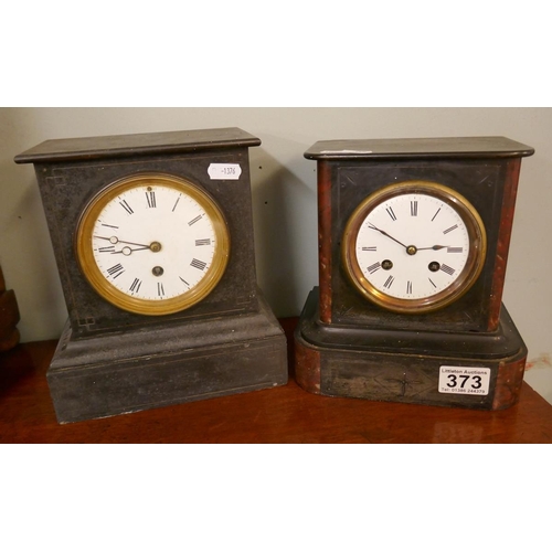373 - Two slate mantel clocks