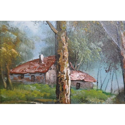 388 - Oil on canvas - Rural scene - Approx. image size 50cm x 60cm