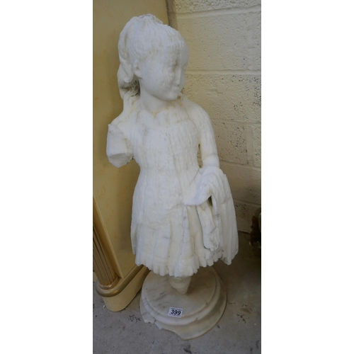 399 - Marble statue of girl - Approx. height 80cm