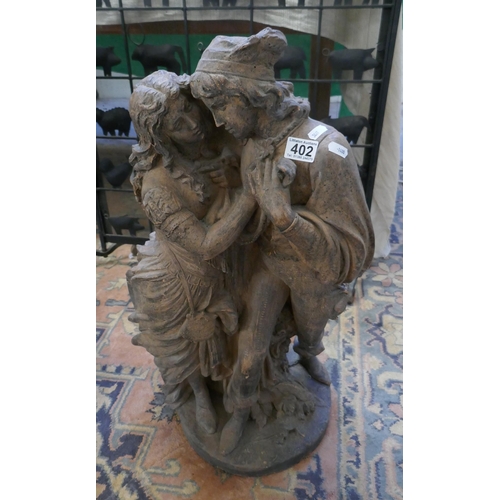 402 - Stone statue of lovers - Approx. height 72cm