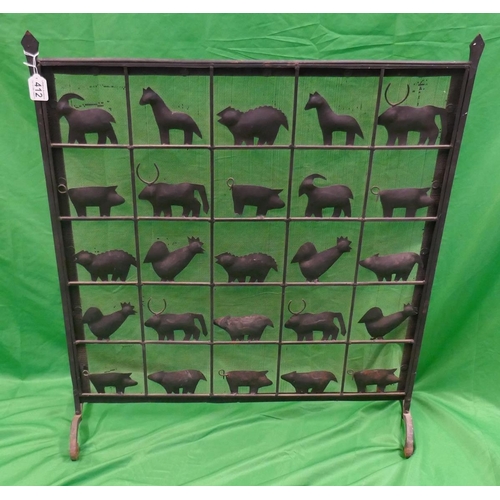 412 - Cast iron farm animal themed fire screen