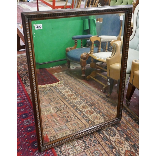 420 - Antique bevelled glass mirror
