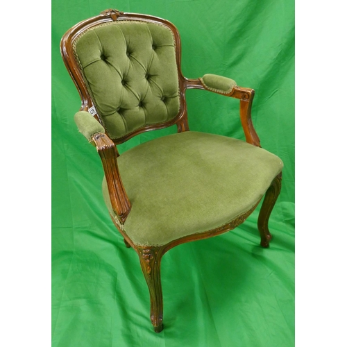 428 - Button back Queen Anne style chair