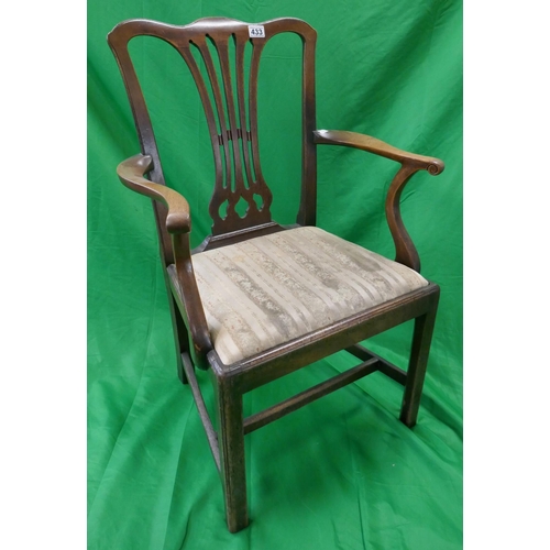433 - Mahogany Chippindale style armchair